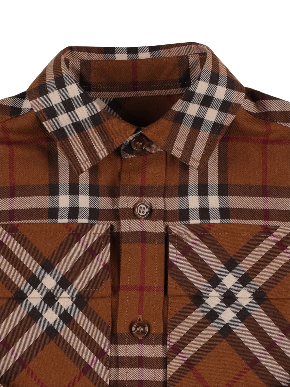 BURBERRY CHECK PRINT COTTON POPLIN SHIRT 