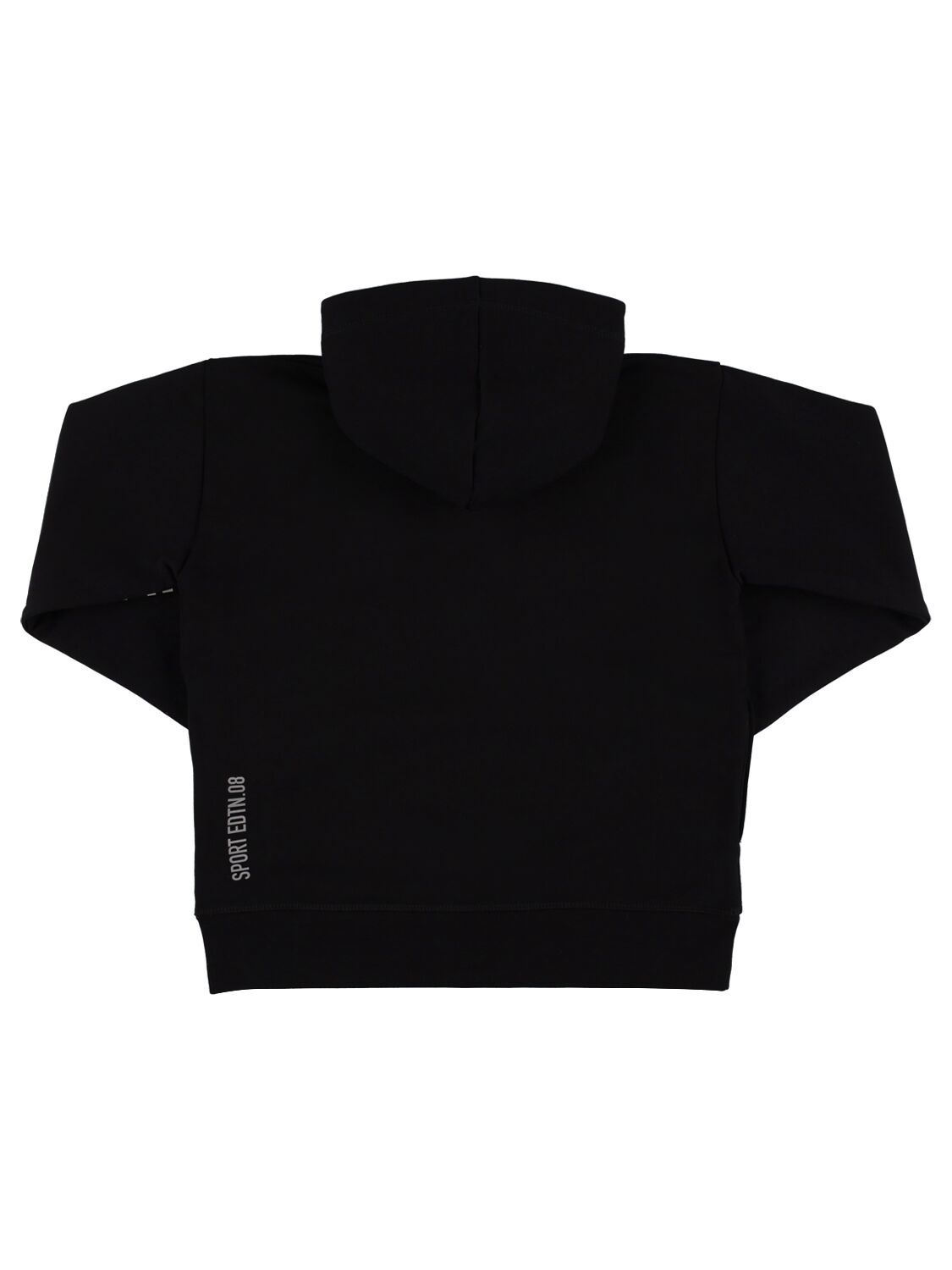 Shop Dsquared2 Rubberized Logo Cotton Jersey Hoodie In Black