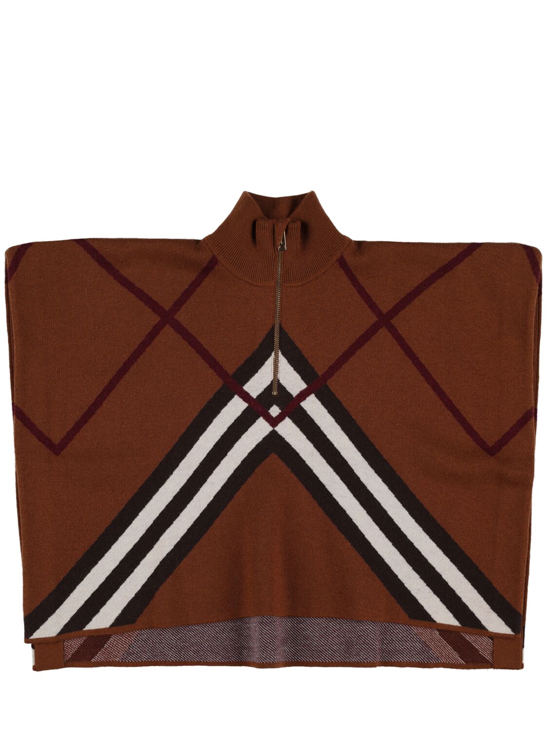 Burberry Babies' Check Print Wool Cape In Multi