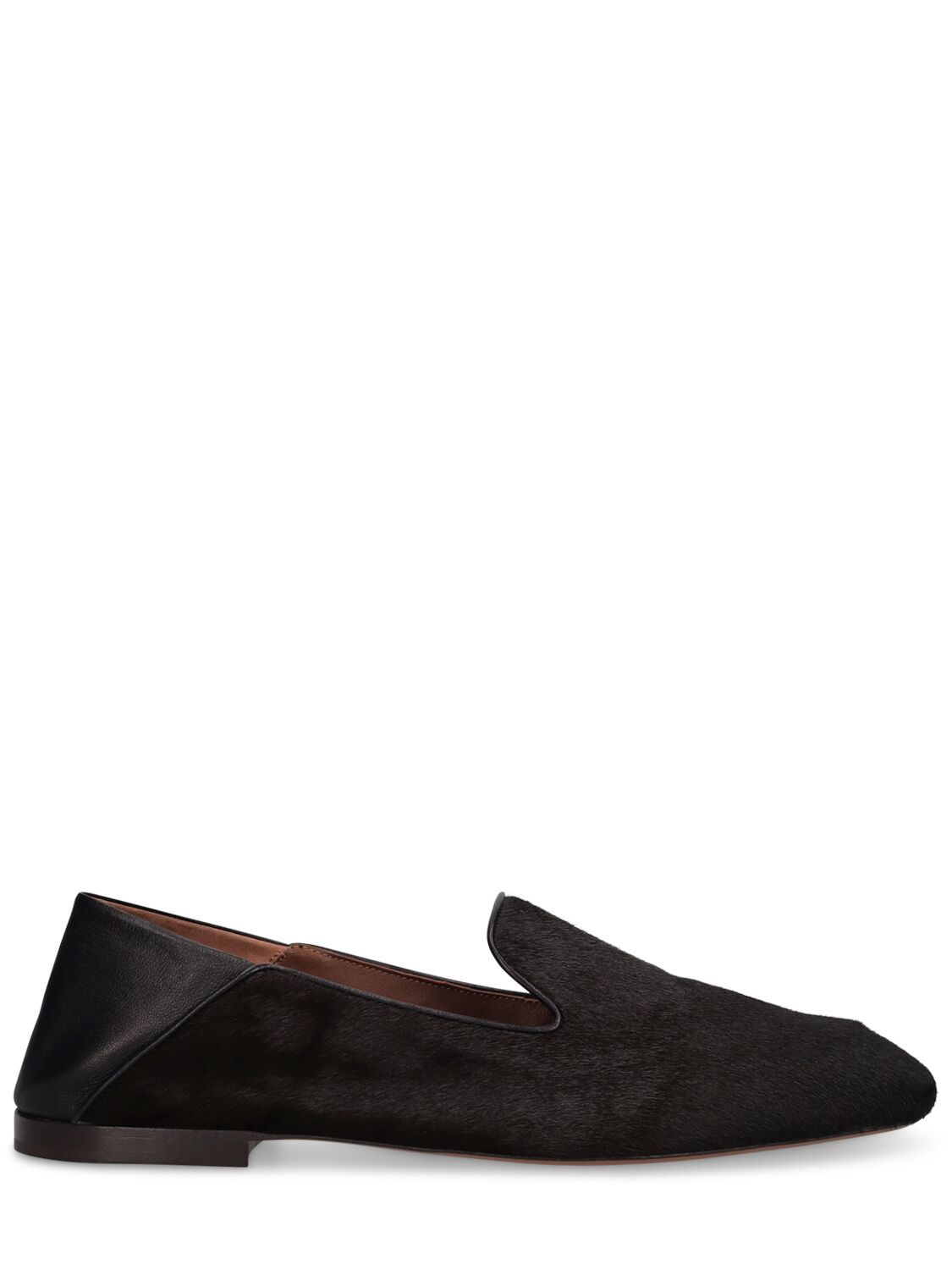 Wales Bonner Flat Leather Loafers In Dark Brown
