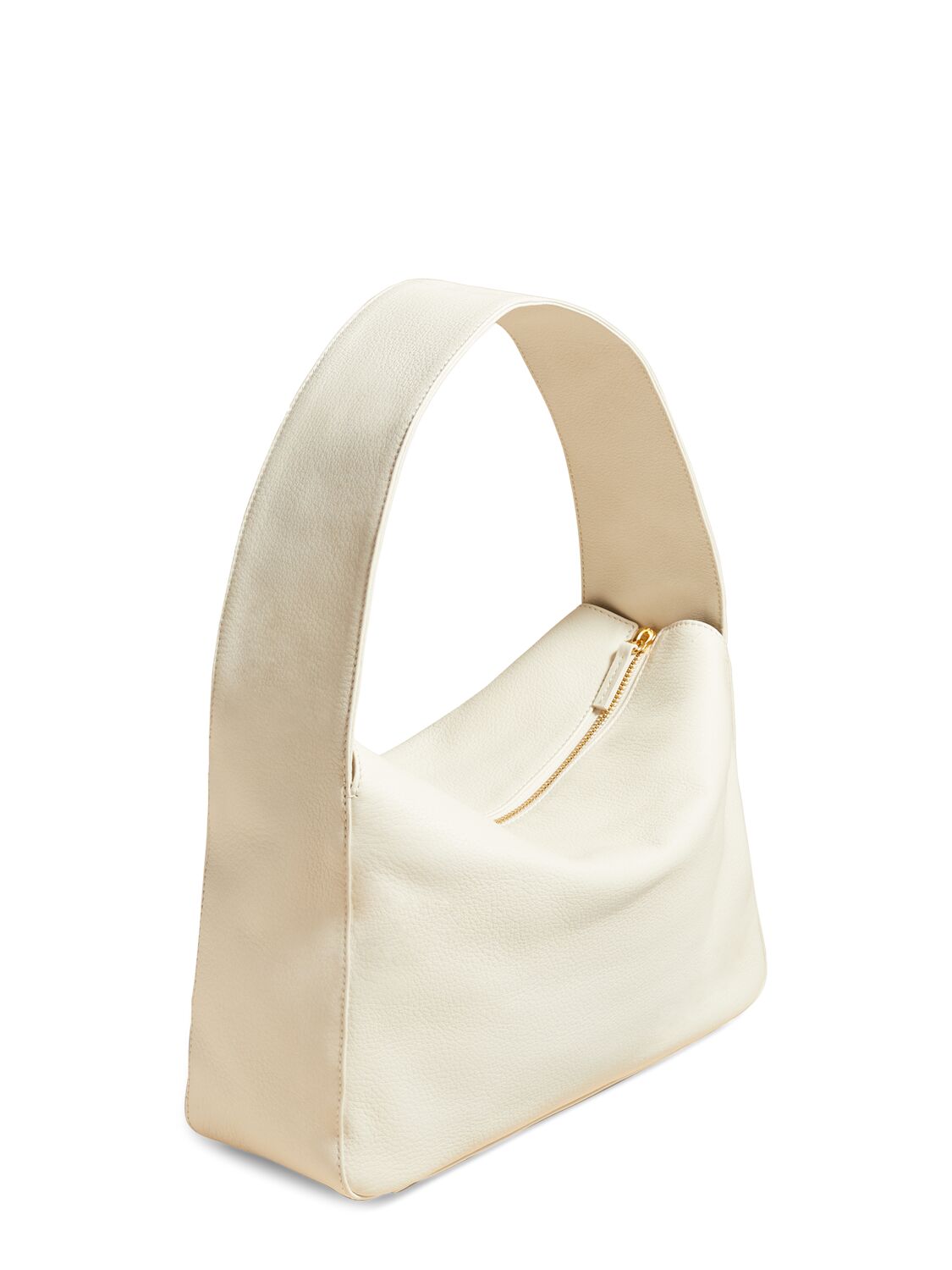 Shop Khaite Elena Leather Shoulder Bag In White