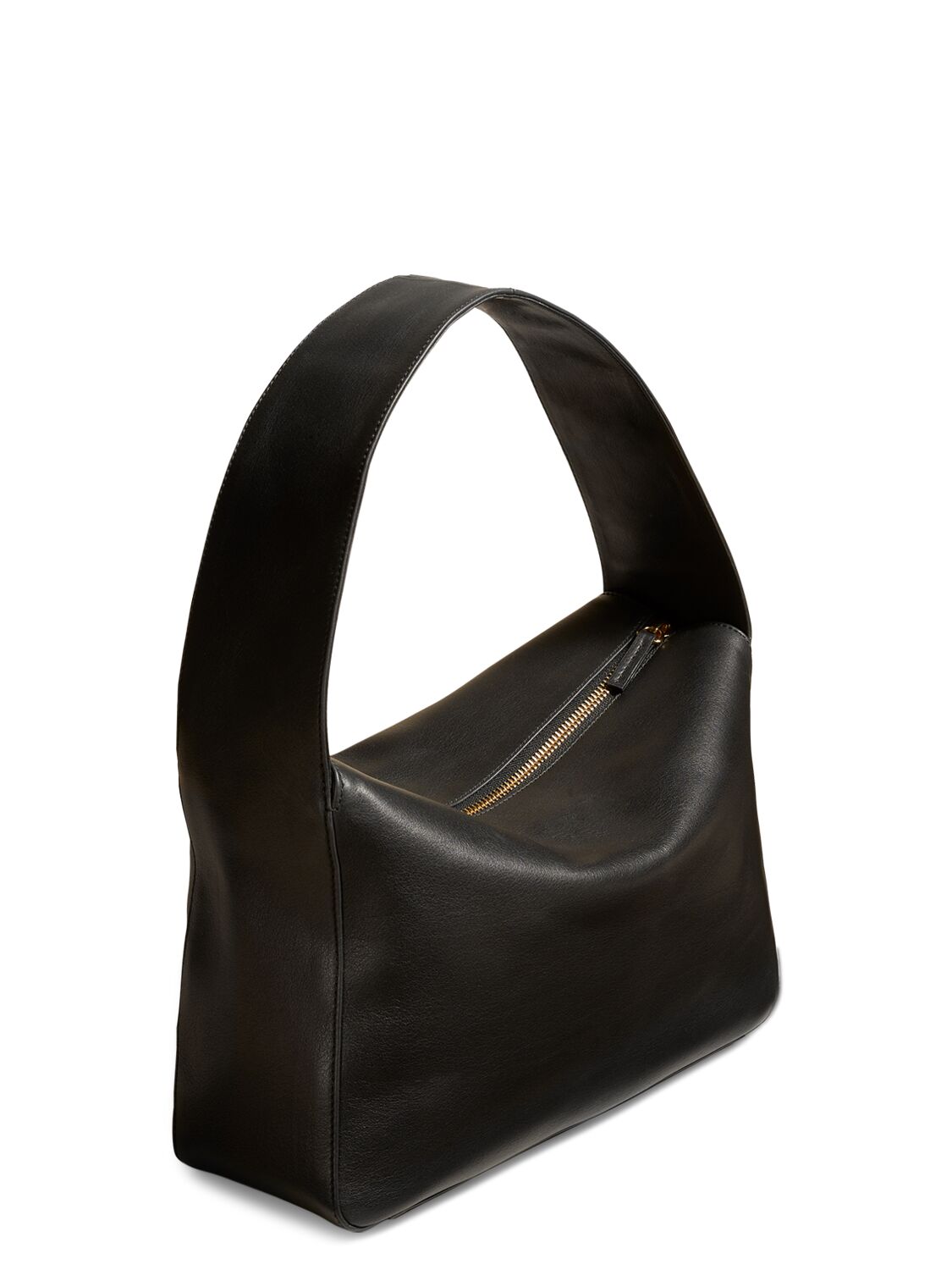 Shop Khaite Elena Leather Shoulder Bag In Black