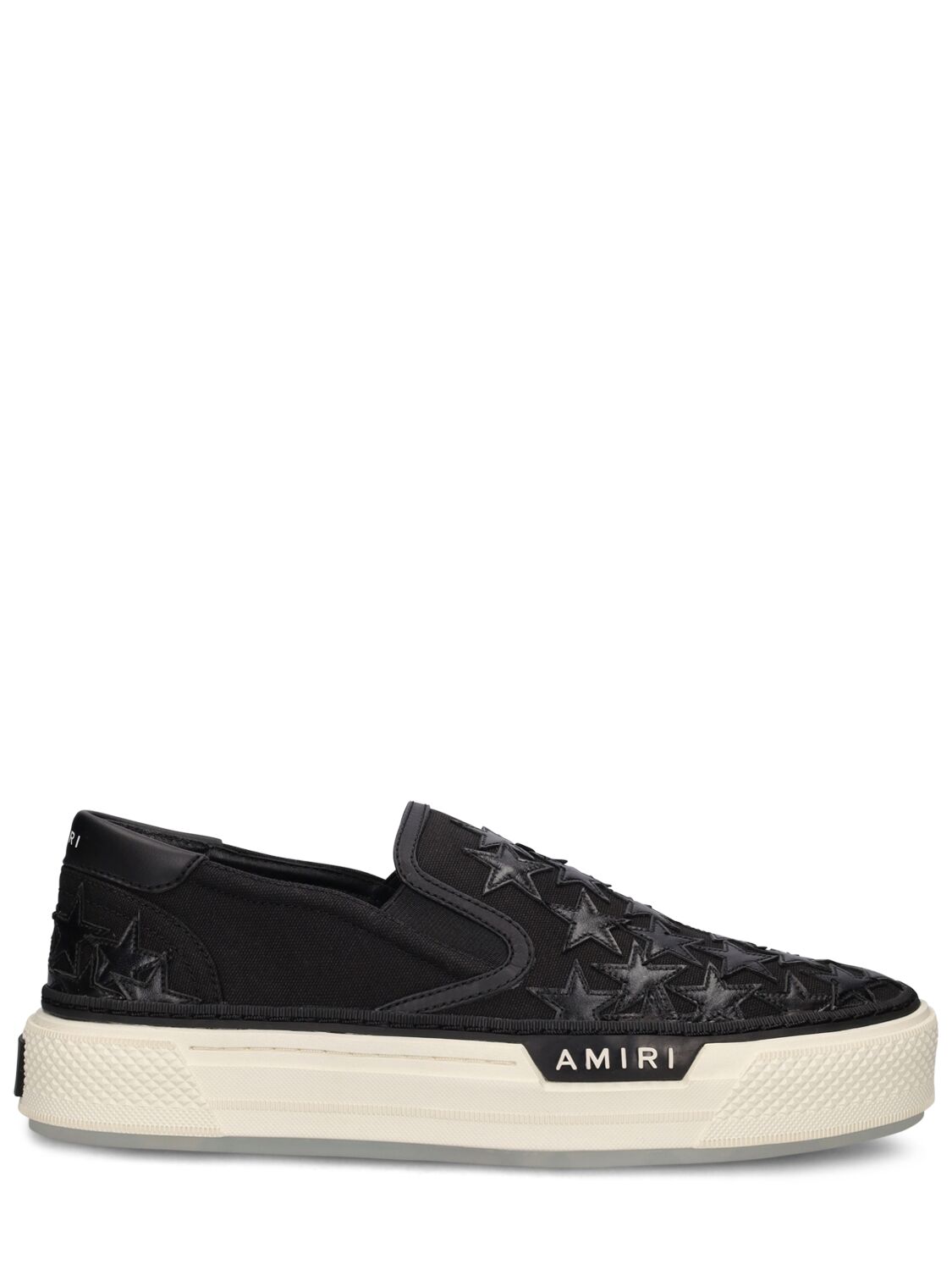 Shop Amiri Stars Court Slip On Sneakers In Black
