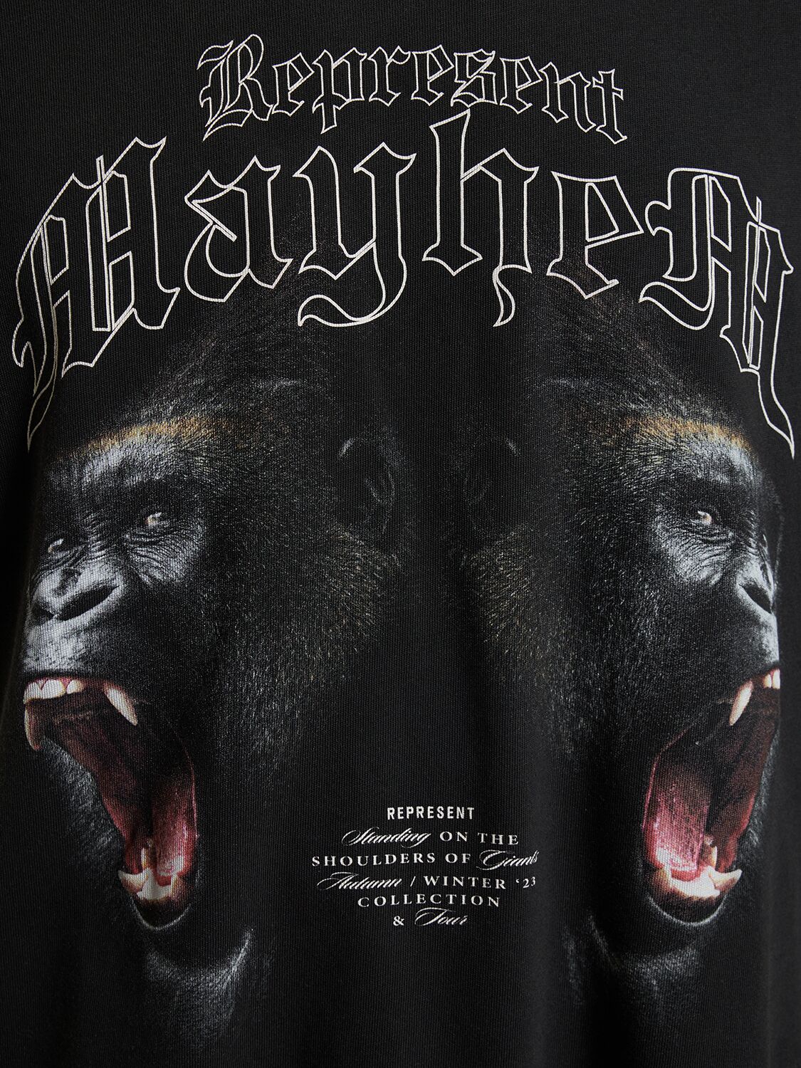 Shop Represent Mayhem Printed Cotton T-shirt In Black