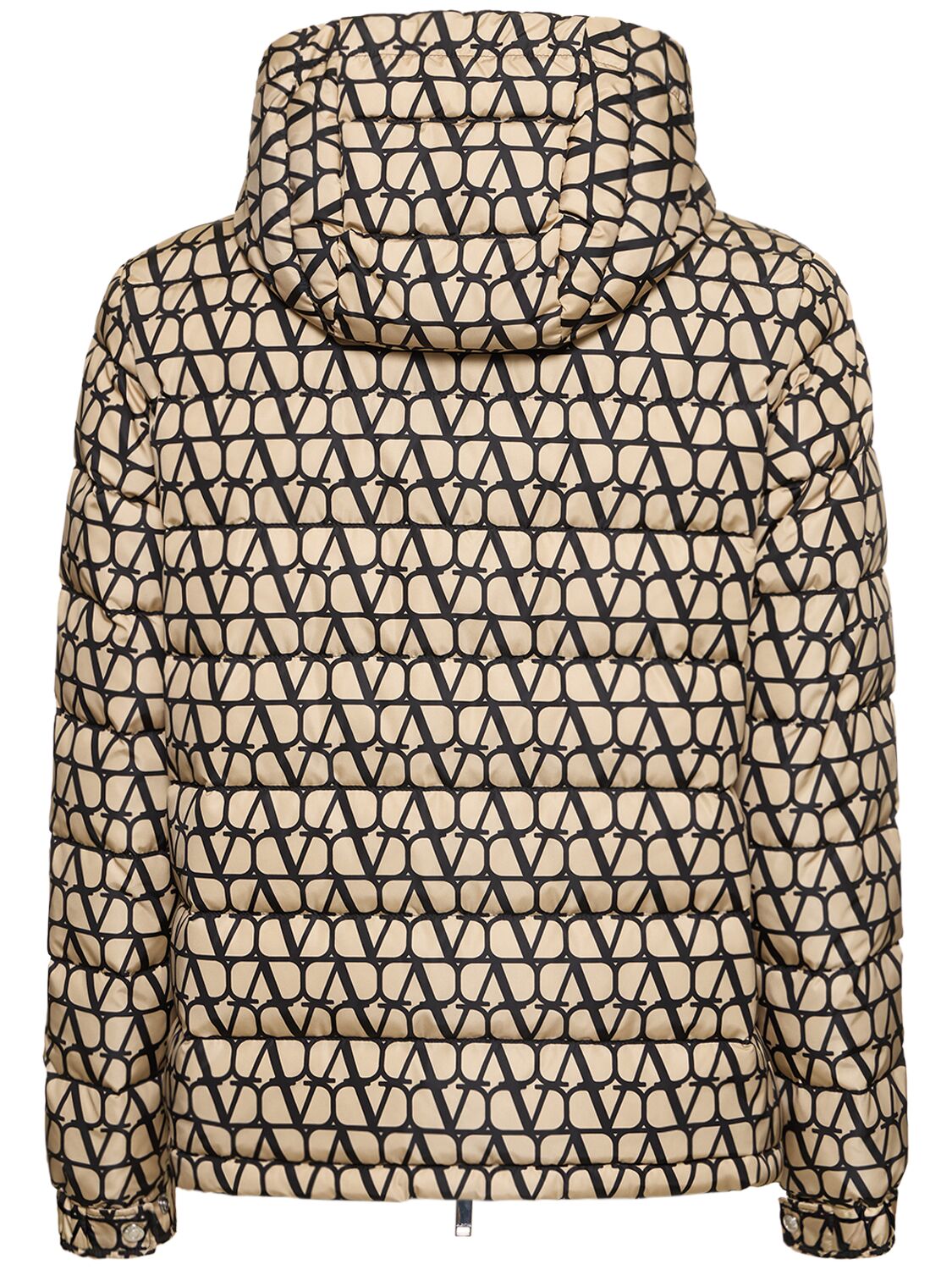 Shop Valentino Toile Iconographe Padded Down Jacket In Beige,black