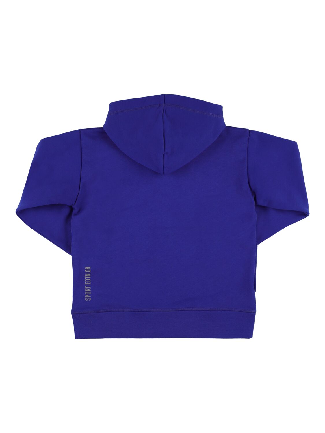 Shop Dsquared2 Rubberized Logo Cotton Jersey Hoodie In Blue