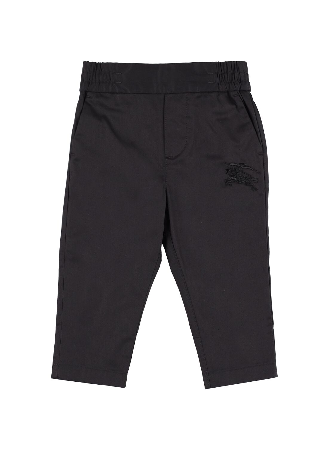 Burberry Kids' Cotton Sweatpants W/embroidered Logo In Black