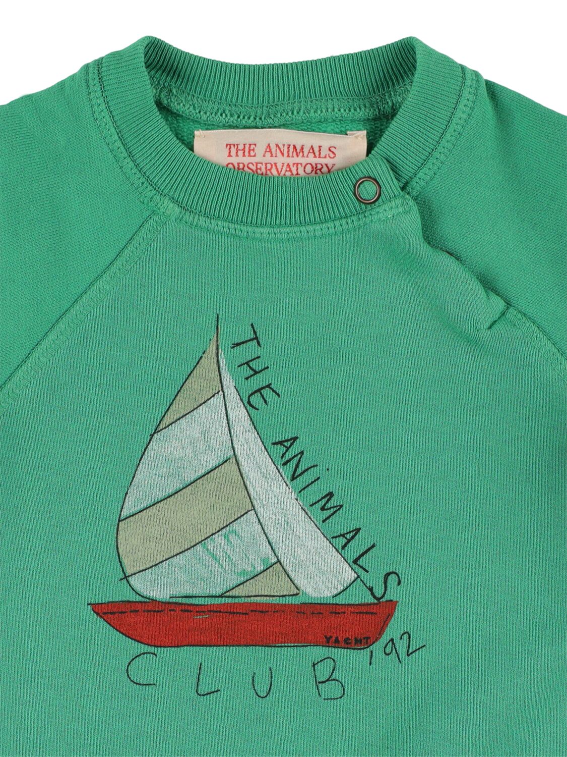 Shop The Animals Observatory Sailboat Printed Cotton Sweatshirt In Green