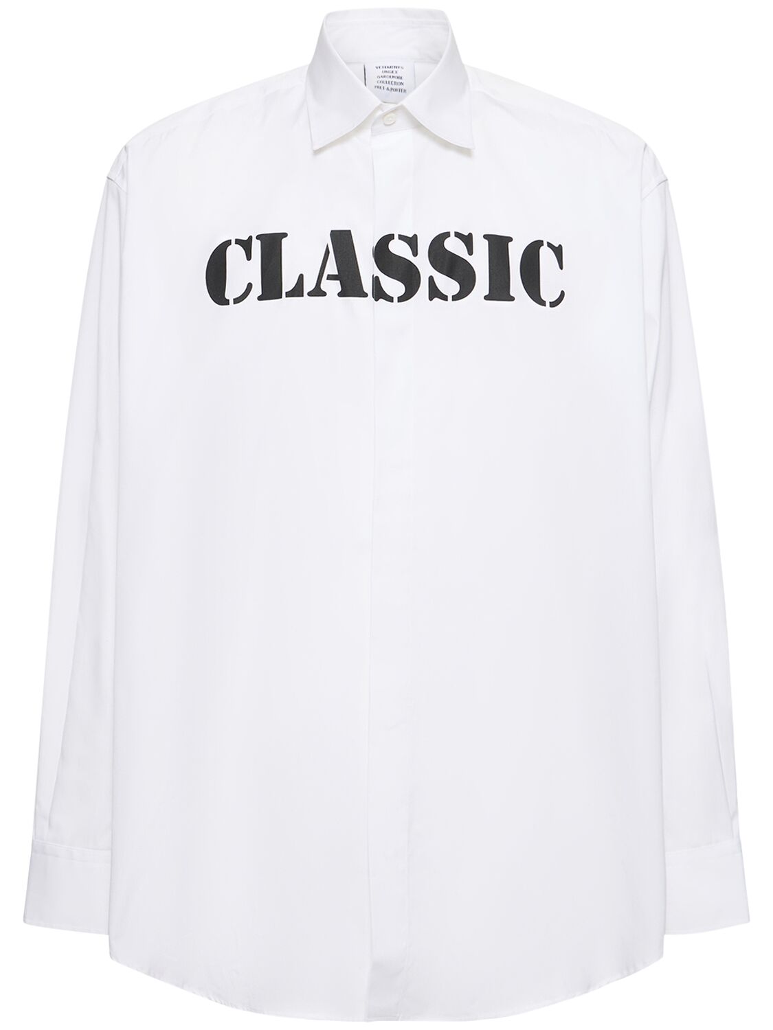 Vetements Classic Shirt Print Cotton Poplin Shirt In White