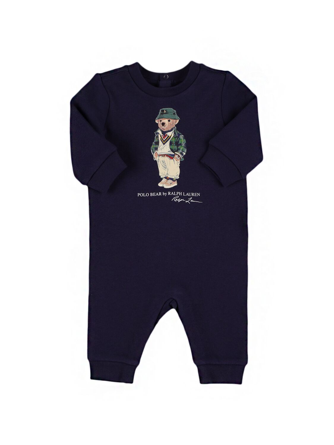 Image of Polo Bear Printed Cotton Blend Romper