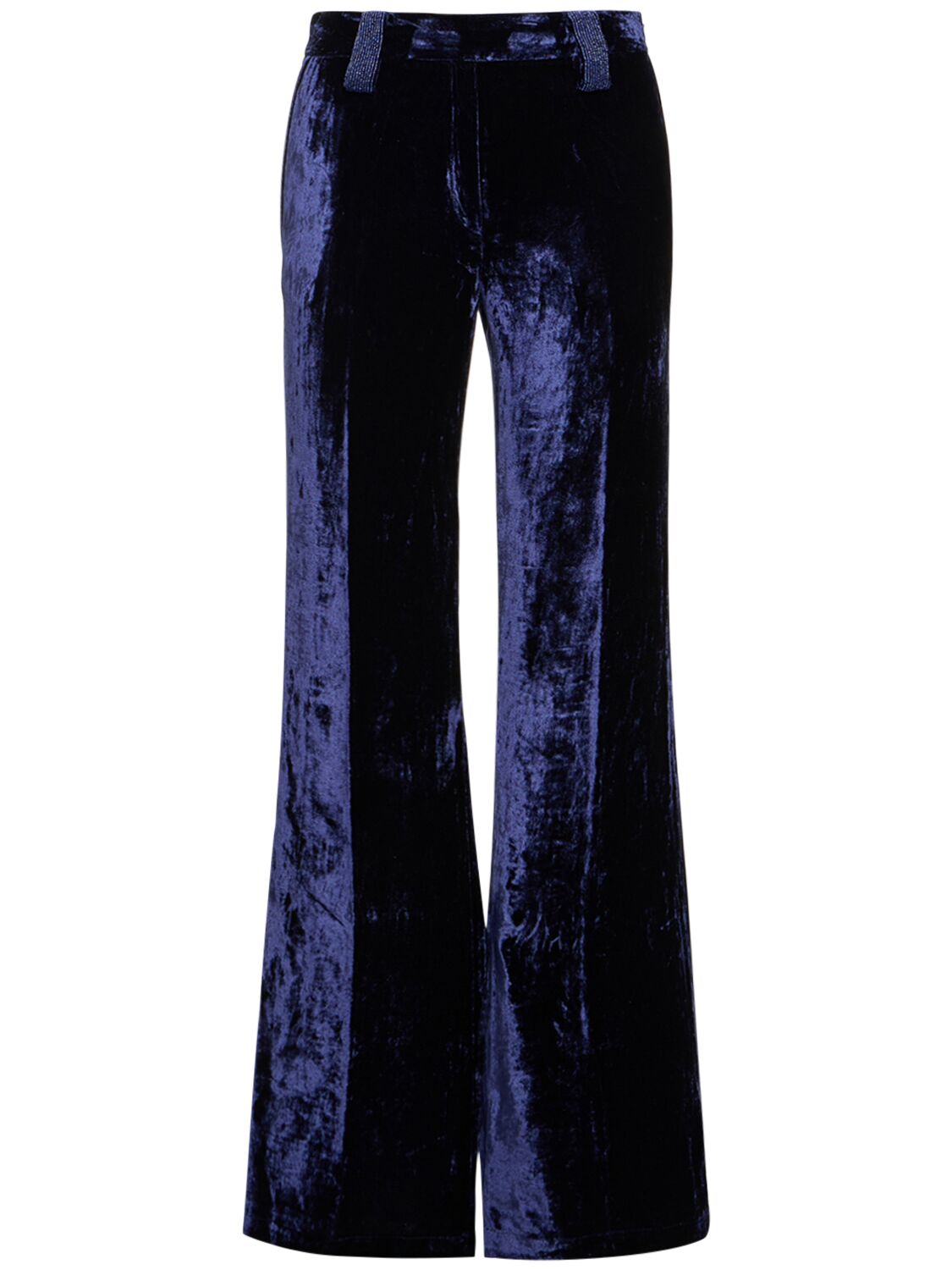 Forte Forte Flared Velvet-effect Trousers In Blue