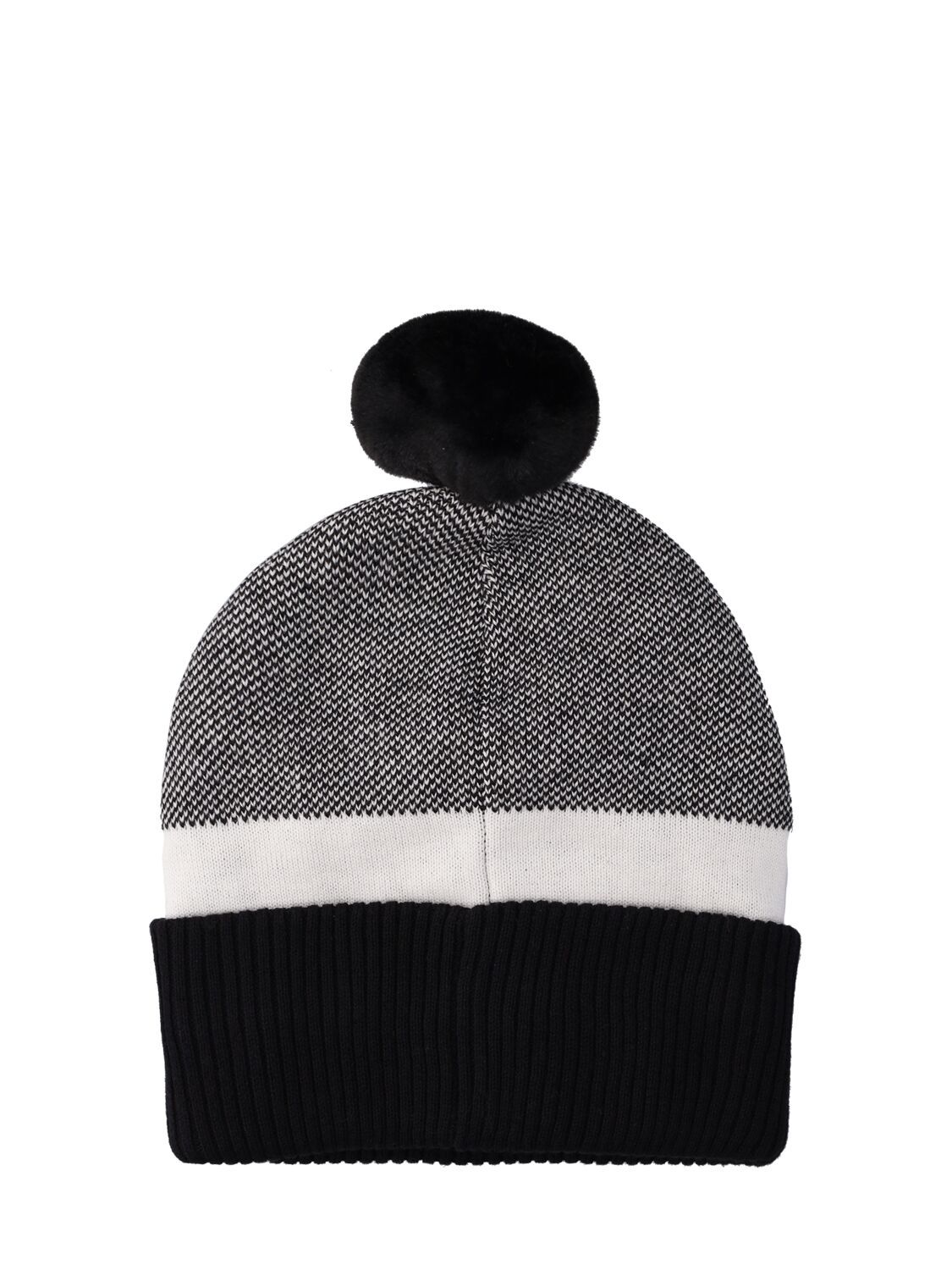 Shop Hugo Boss Jacquard Logo Cotton Beanie Hat W/pompom In Black