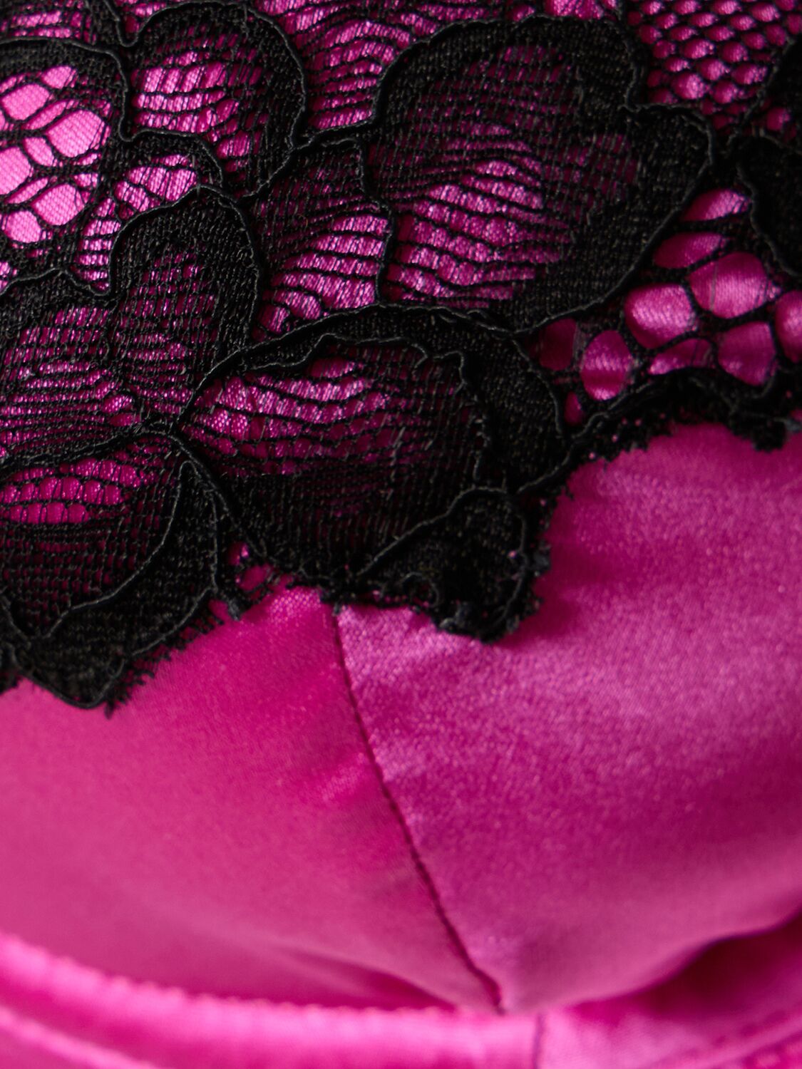Shop Fleur Du Mal All About Eve Silk Balconette Bra In Fuchsia,black