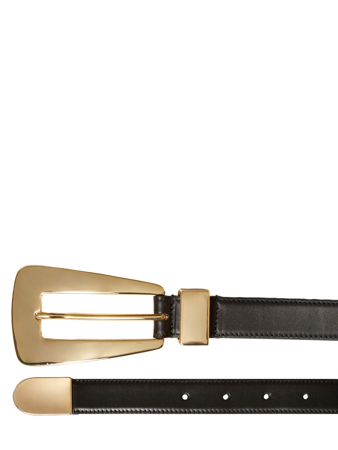 Shop Khaite 30mm Lucca Leather Buckle Belt In Black