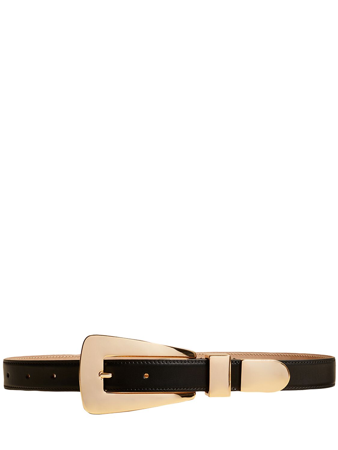Khaite 30mm Lucca Leather Buckle Belt In Black