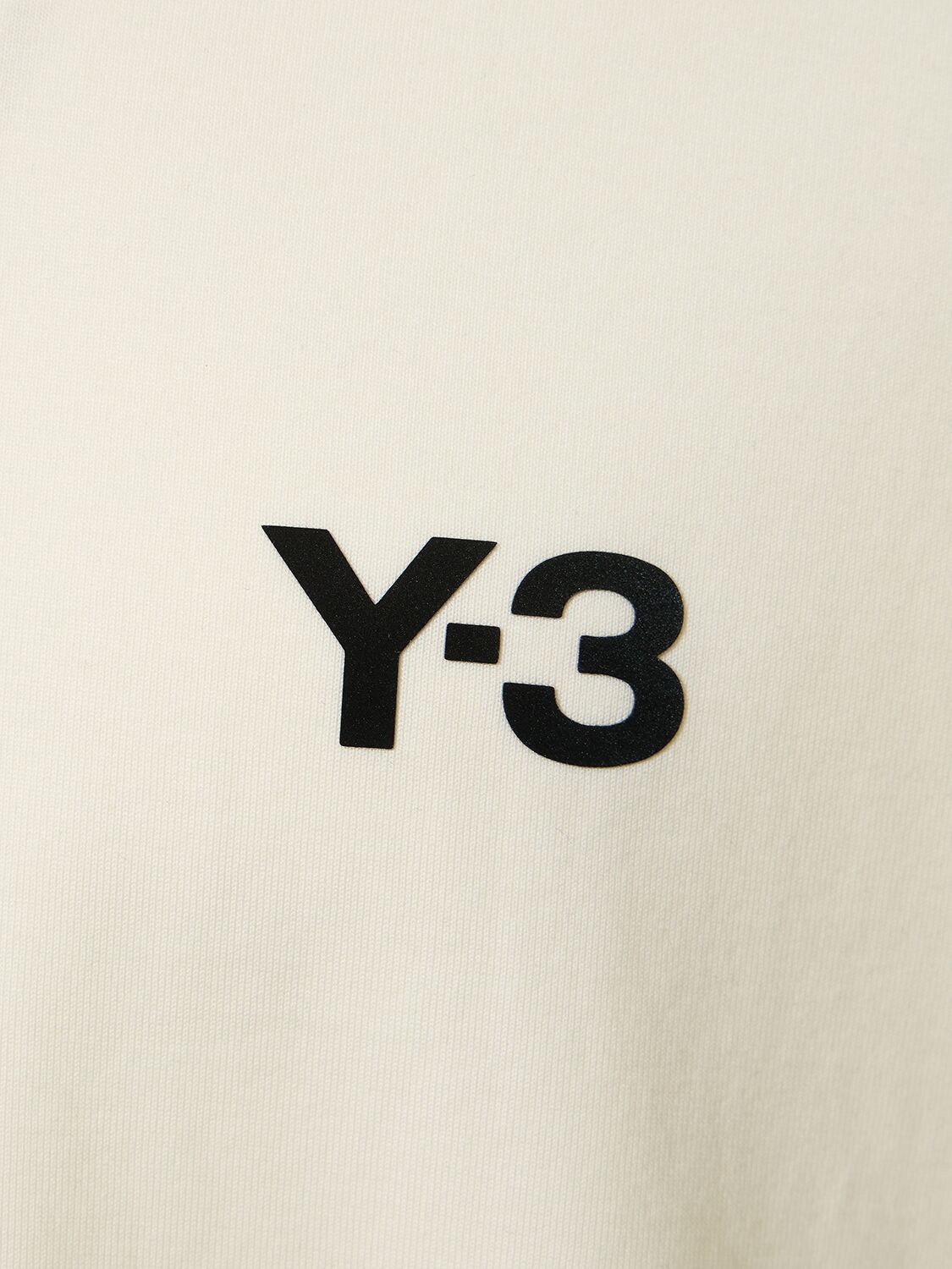 Shop Y-3 3-stripe Cotton Long Sleeve T-shirt In Owhite,black