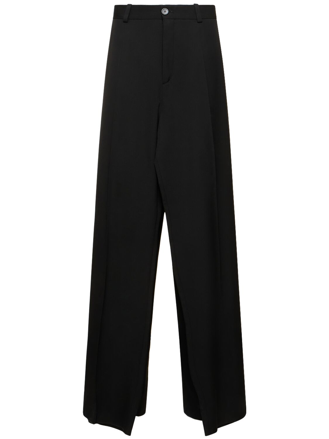 Balenciaga Wool Twill Trousers In Black