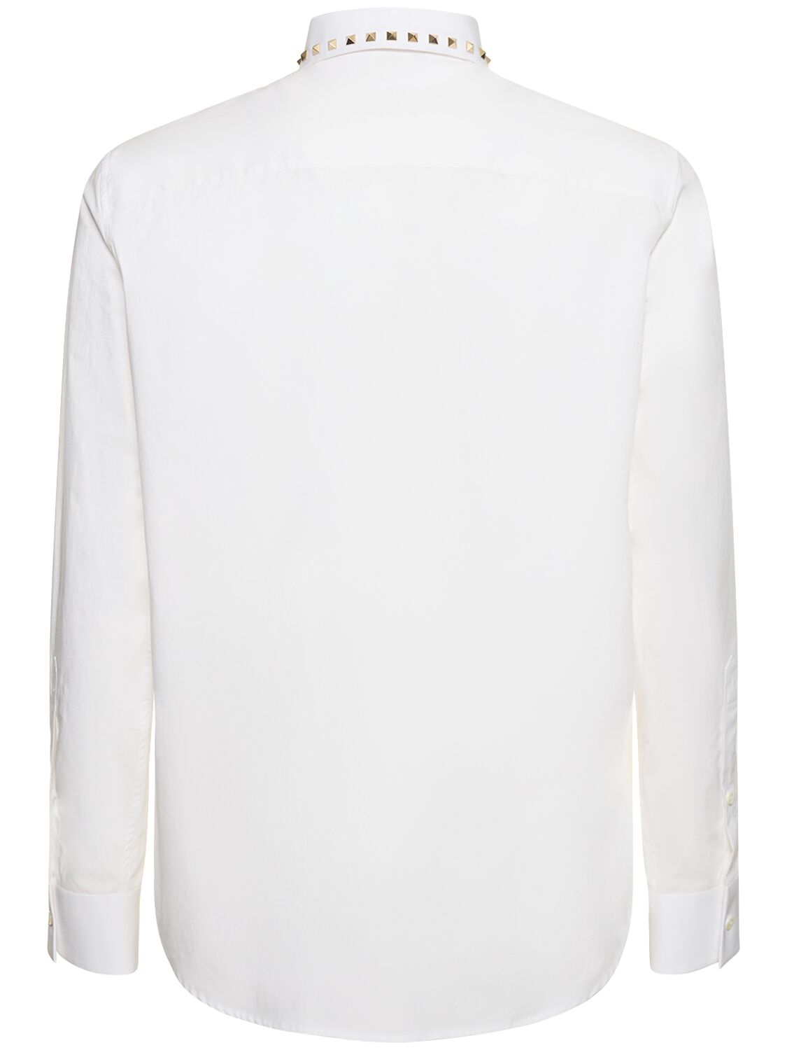 Shop Valentino Studded Classic Cotton Shirt In White