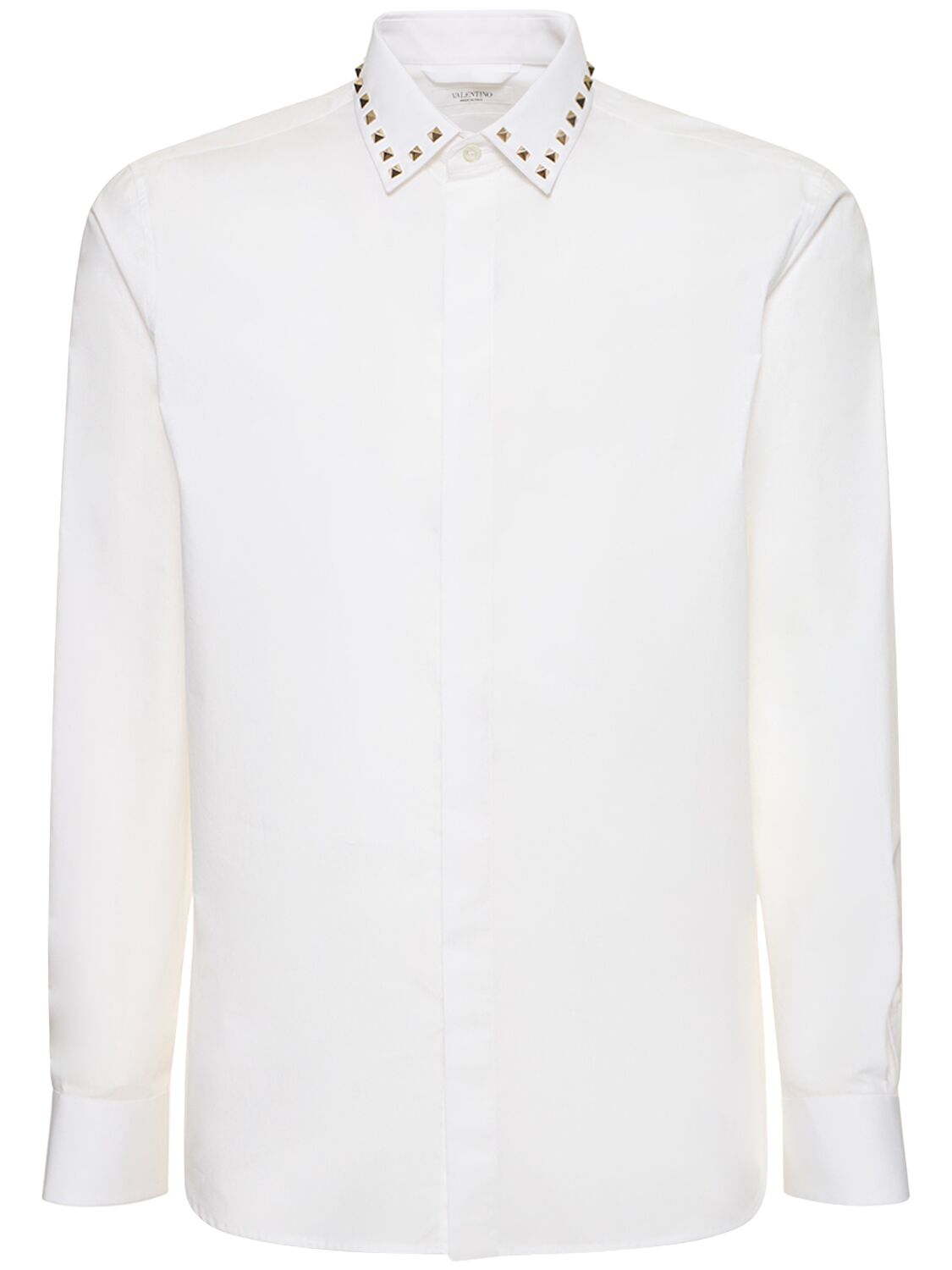 Valentino Studded Classic Cotton Shirt In White