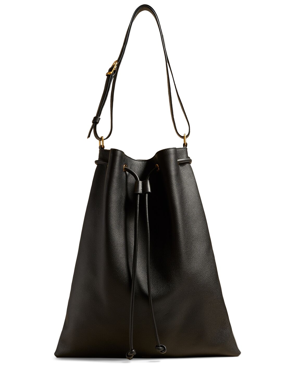 Shop Khaite Large Greta Leather Shoulder Bag In Black