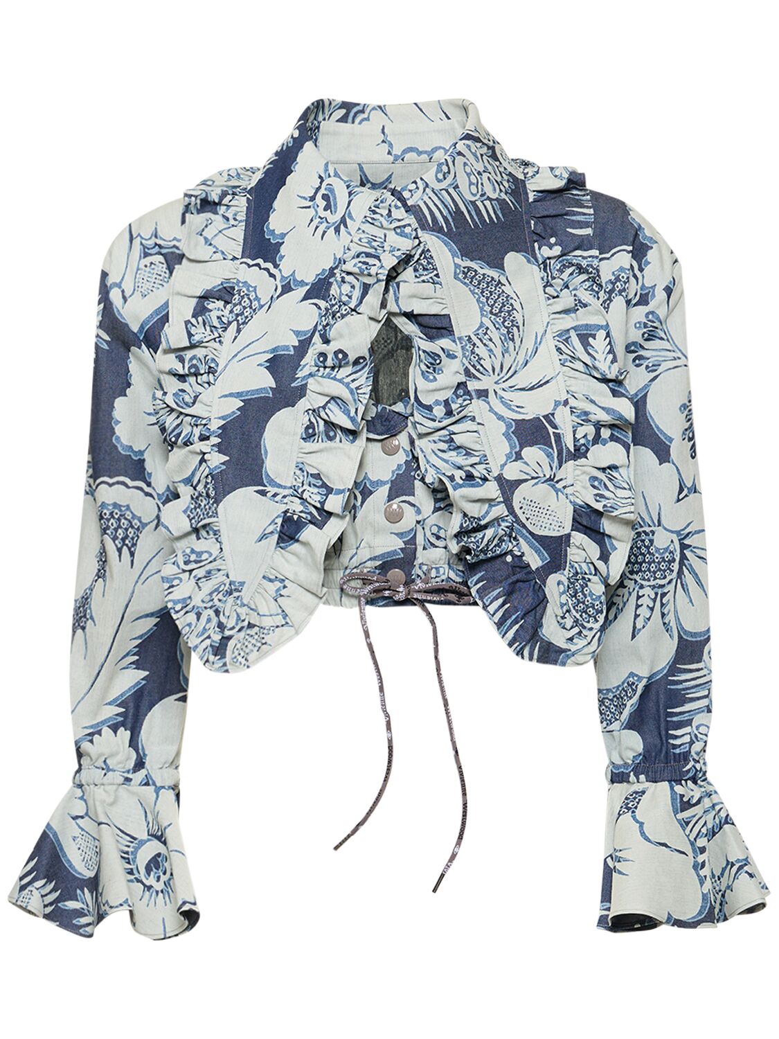 VIVIENNE WESTWOOD HEART PRINTED COTTON CROPPED SHIRT