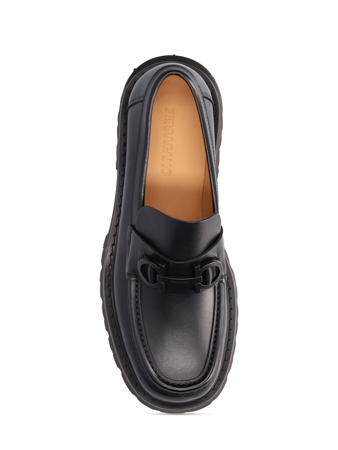 Shop Ferragamo Florian Leather Loafers In Black