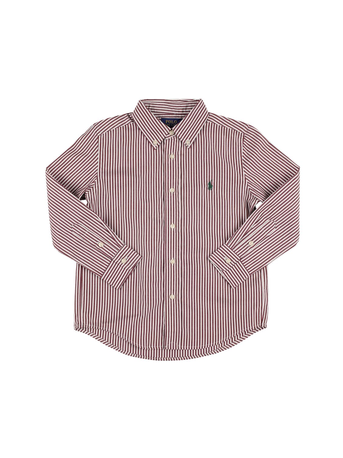 Striped Cotton Poplin Shirt W/logo – KIDS-BOYS > CLOTHING > SHIRTS