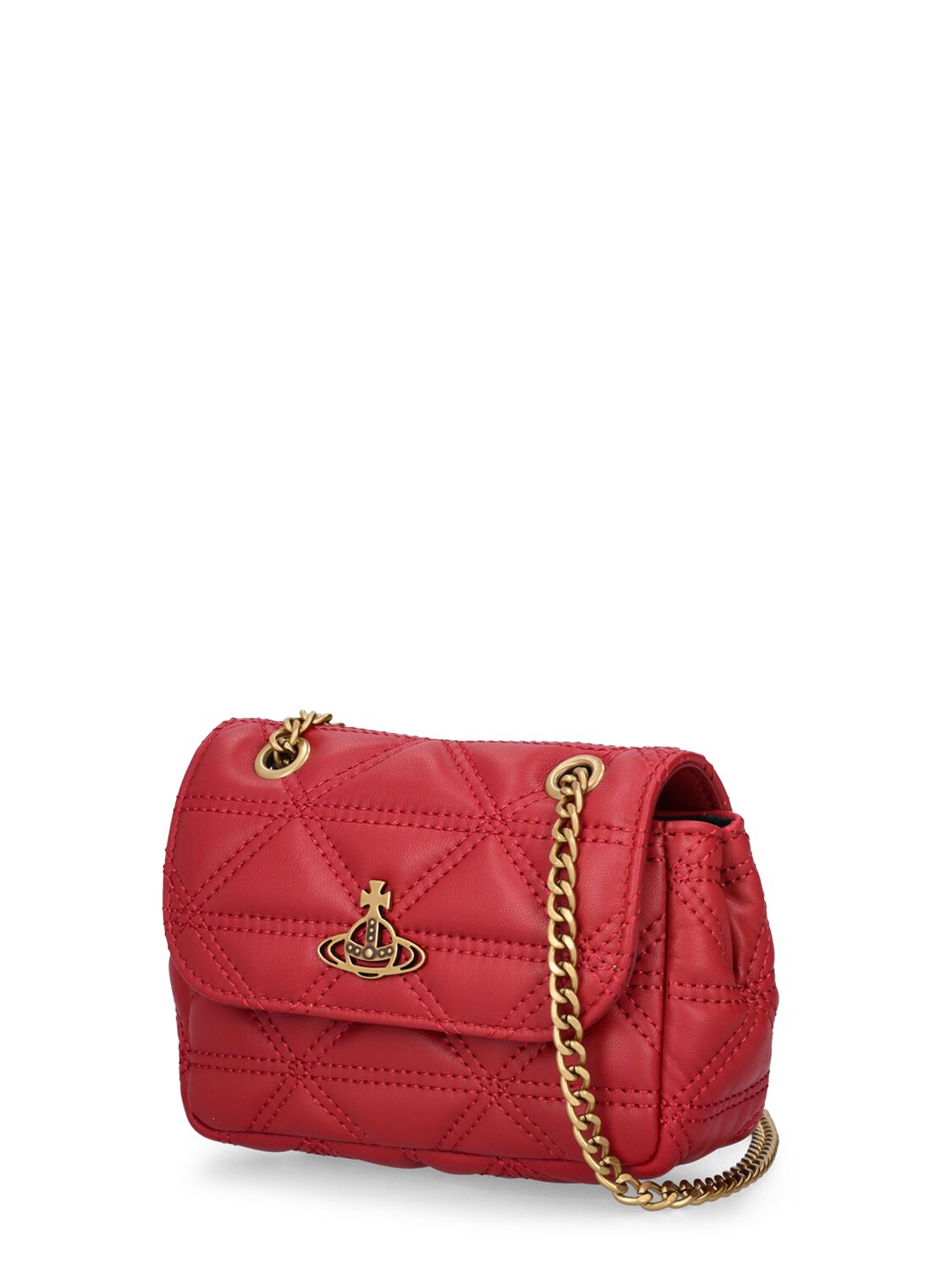 Shop Vivienne Westwood Small Harlequin Leather Shoulder Bag In Red