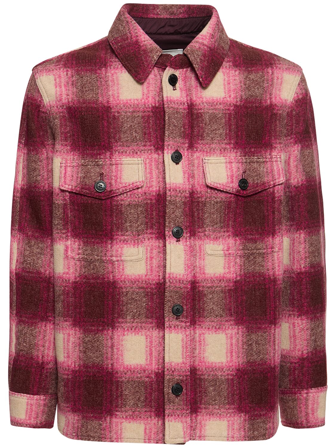 Image of Checked Wool Blend Jacket