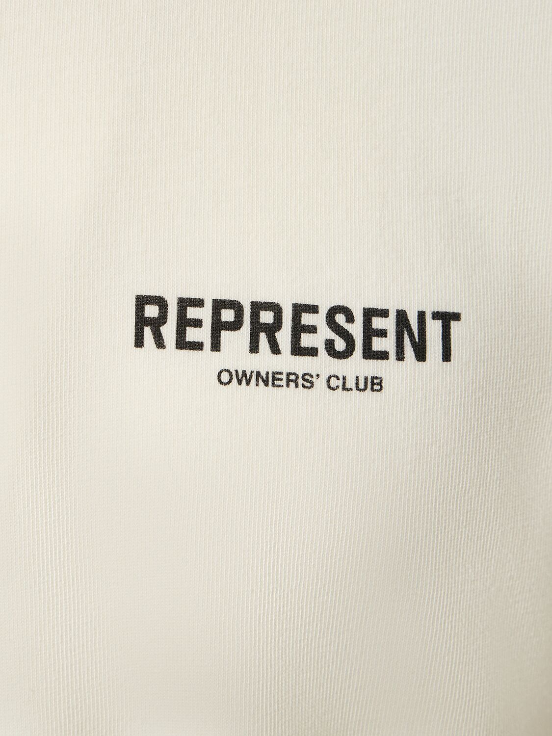 Shop Represent Owners Club Logo Cotton T-shirt In Flat White