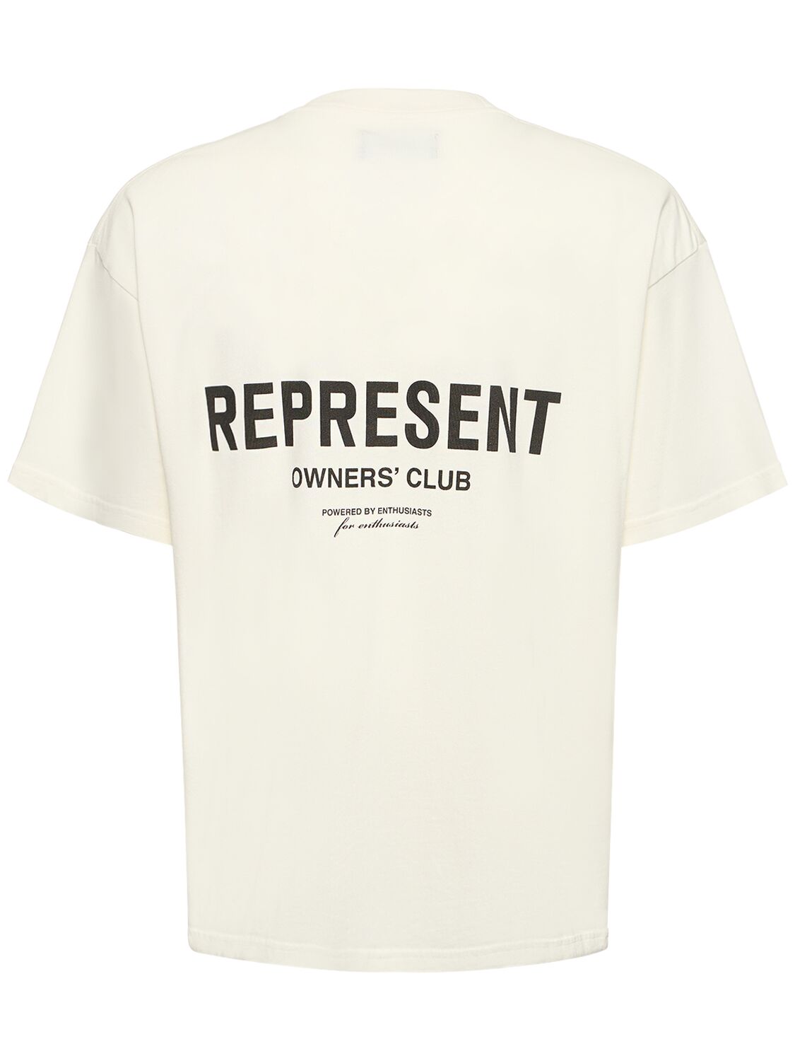 Shop Represent Owners Club Logo Cotton T-shirt In Flat White