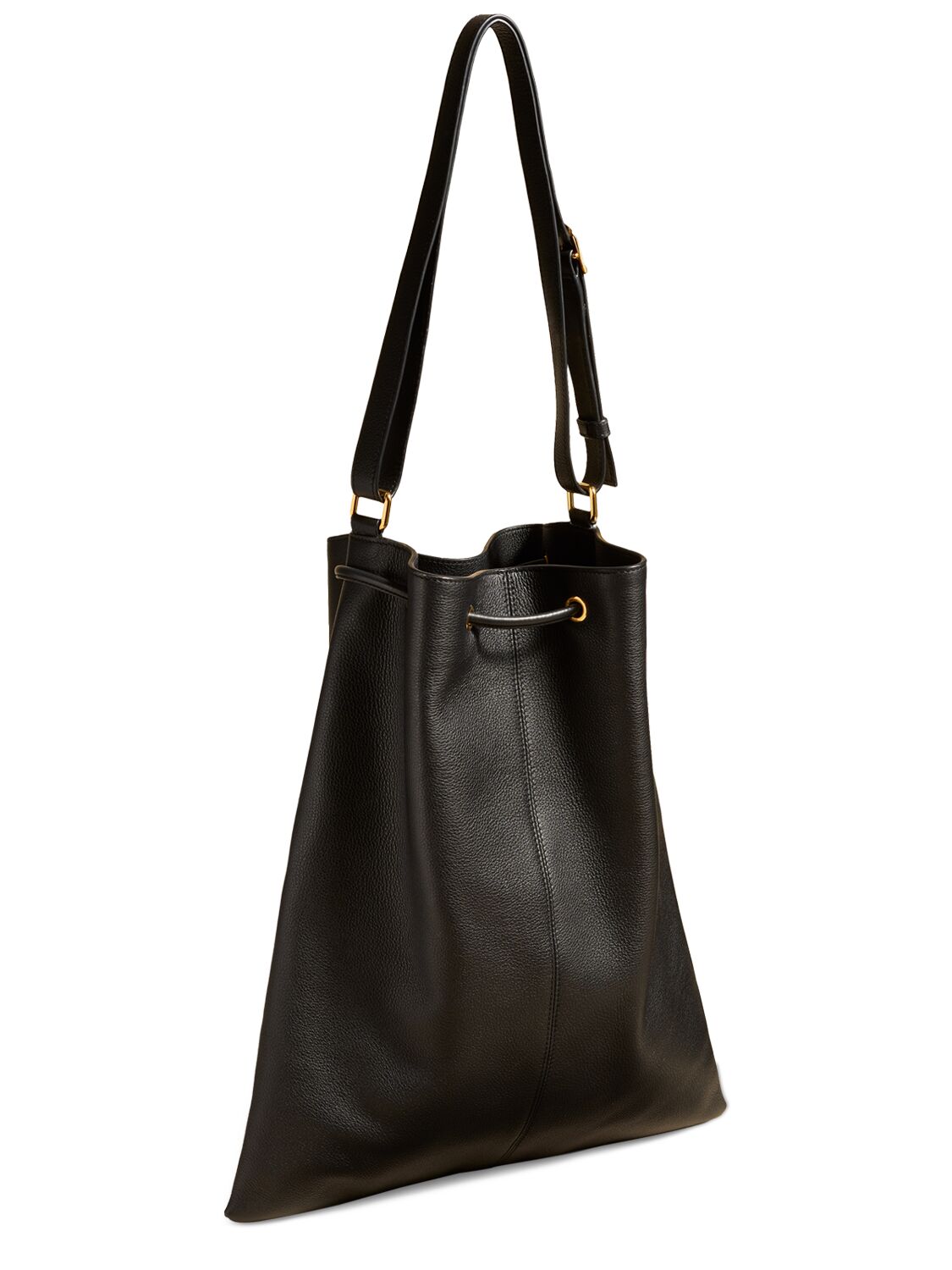 Shop Khaite Large Greta Leather Shoulder Bag In Black