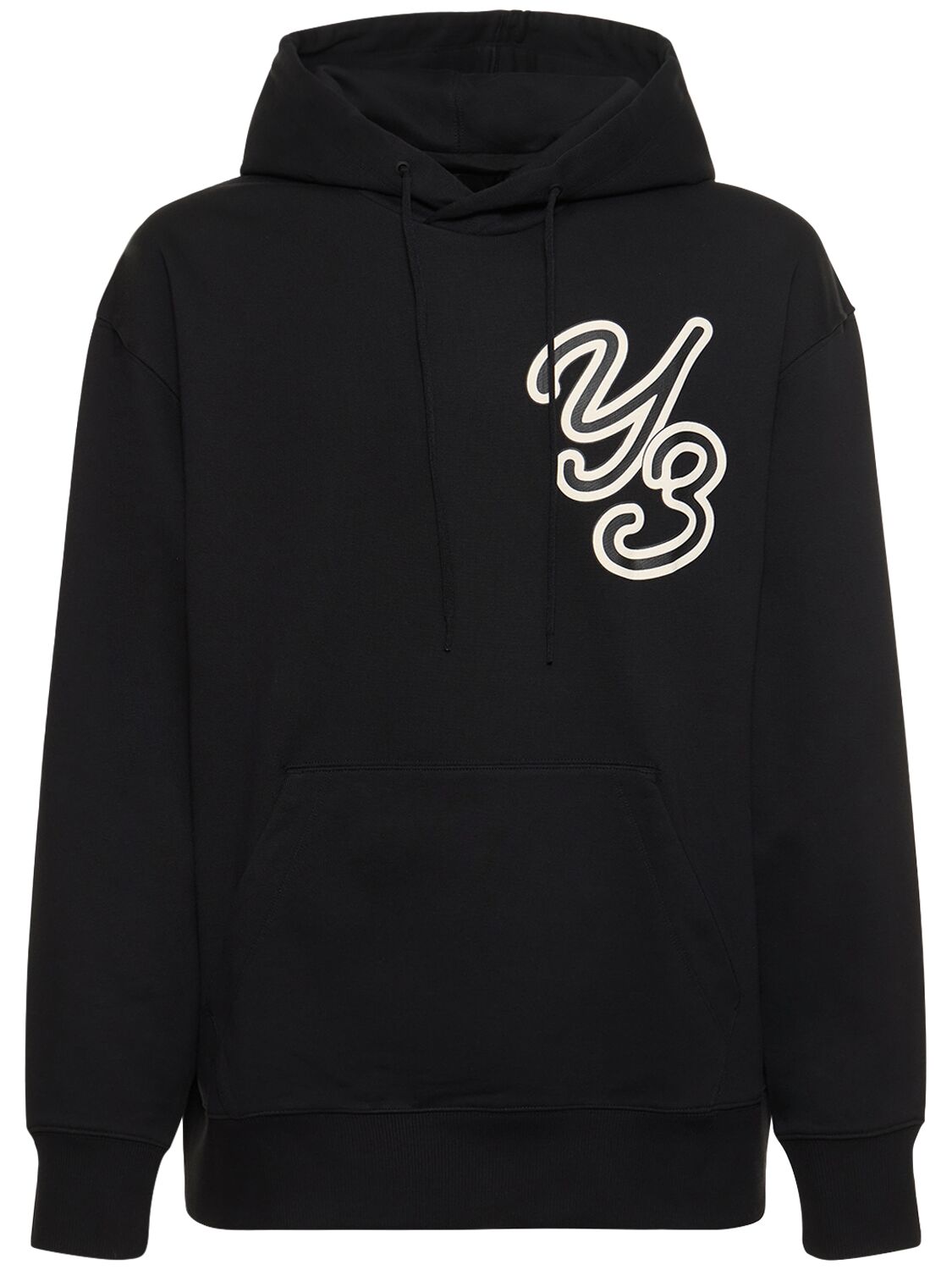 Shop Y-3 Gfx Logo Organic Cotton Hoodie In Black