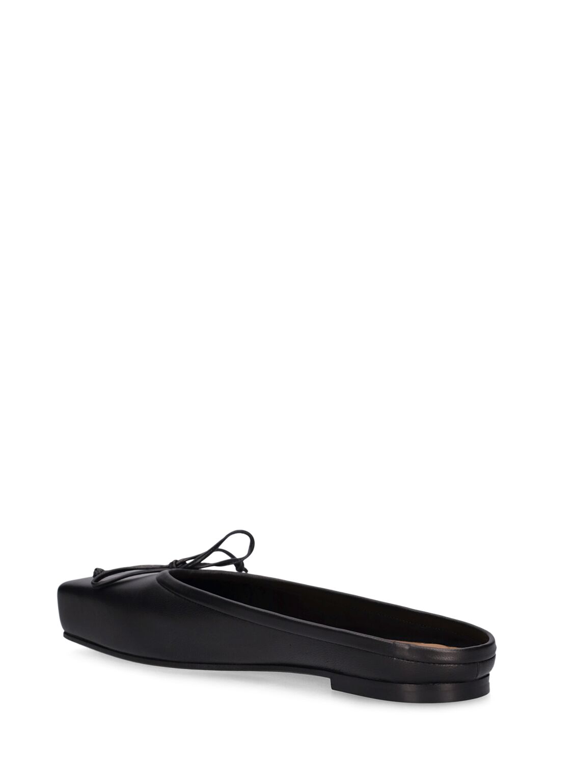 Shop Jacquemus 5mm Flat Leather Mules In Black