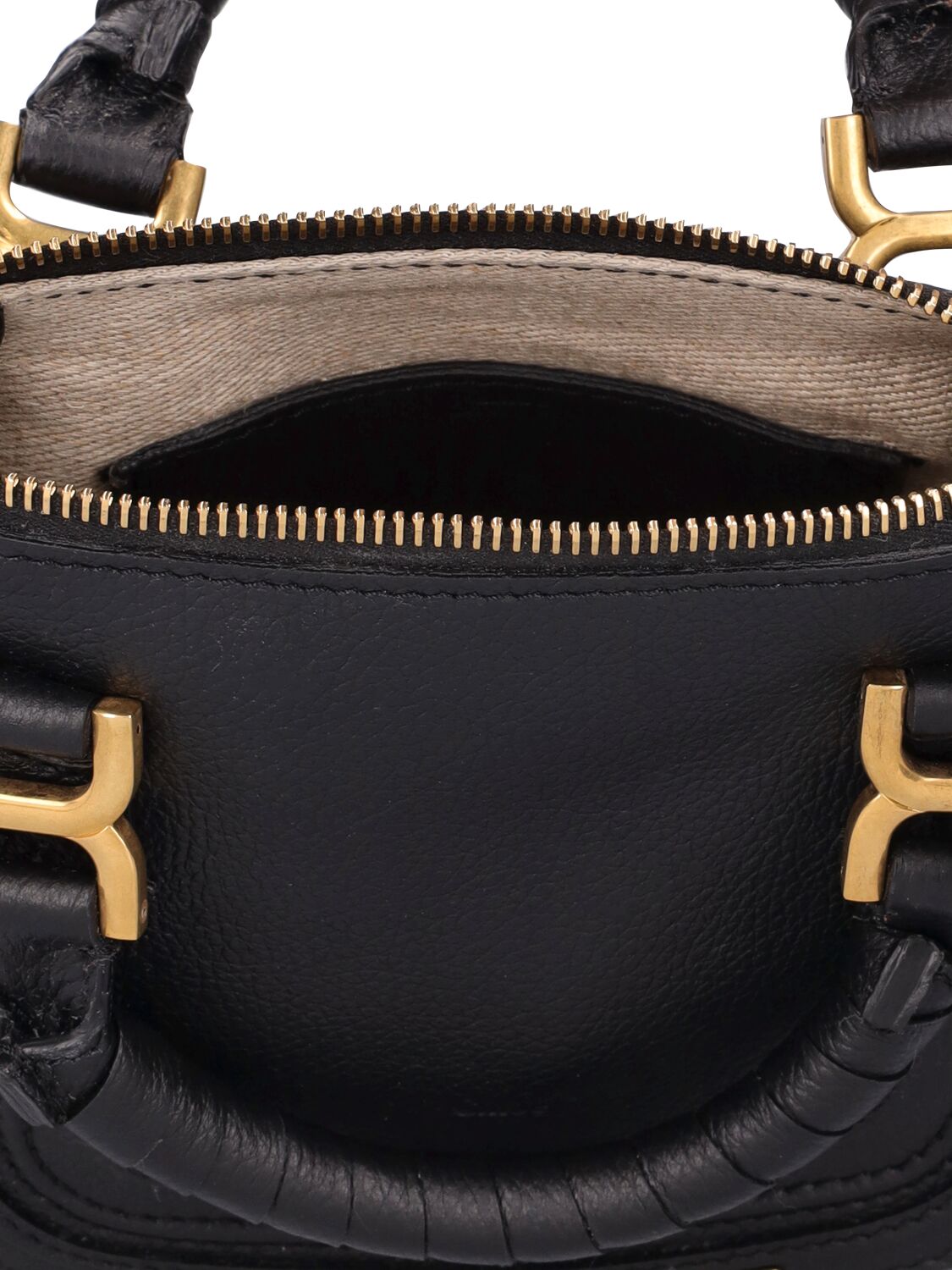 Shop Chloé Mini Marcie Leather Top Handle Bag In Black