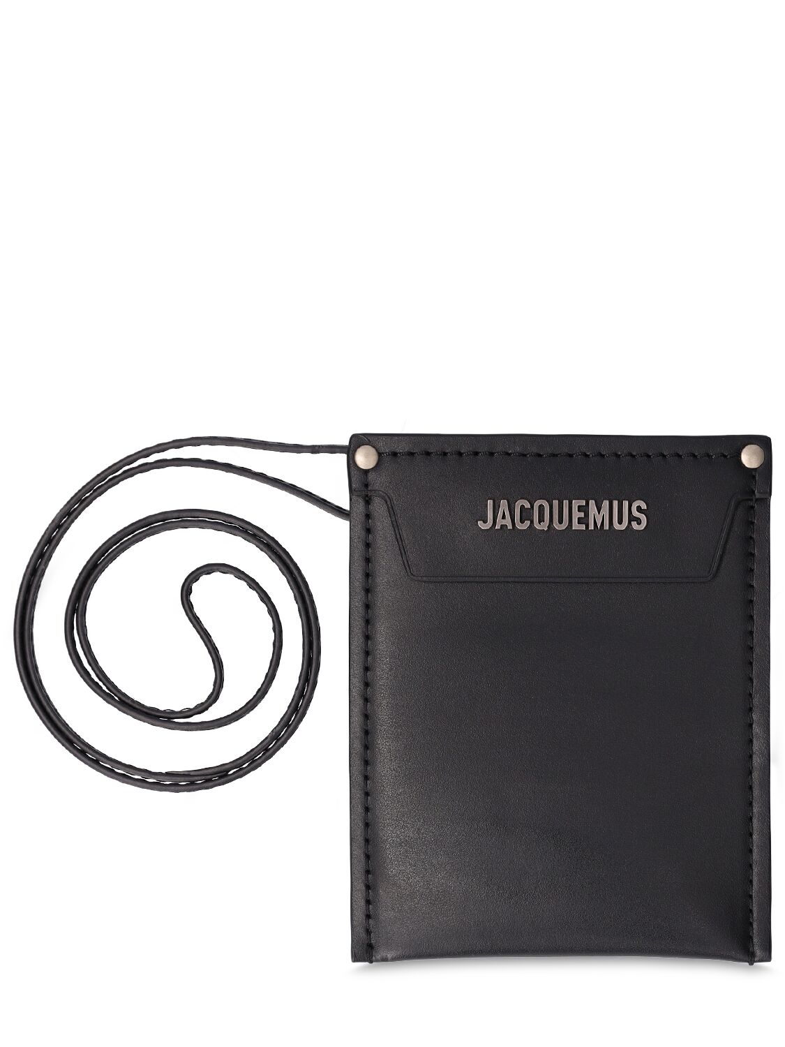Shop Jacquemus Le Porte Poche Meunier Leather Wallet In Black