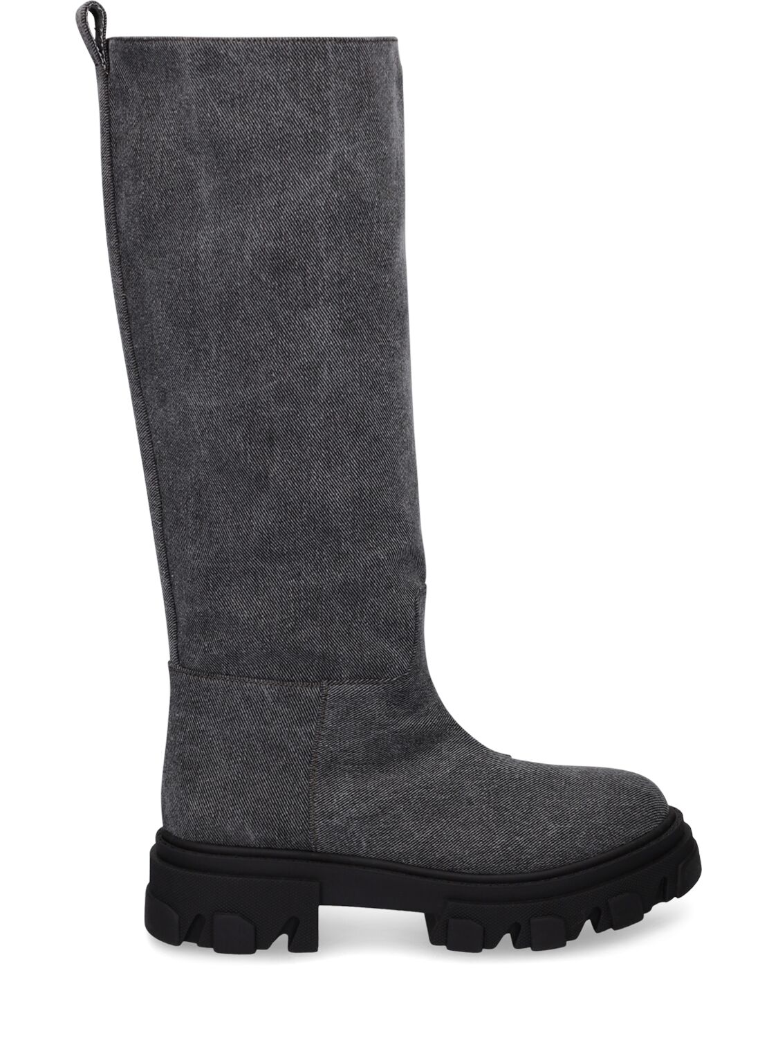 Gia Borghini 50mm Perni 07 Denim Boots In Grey