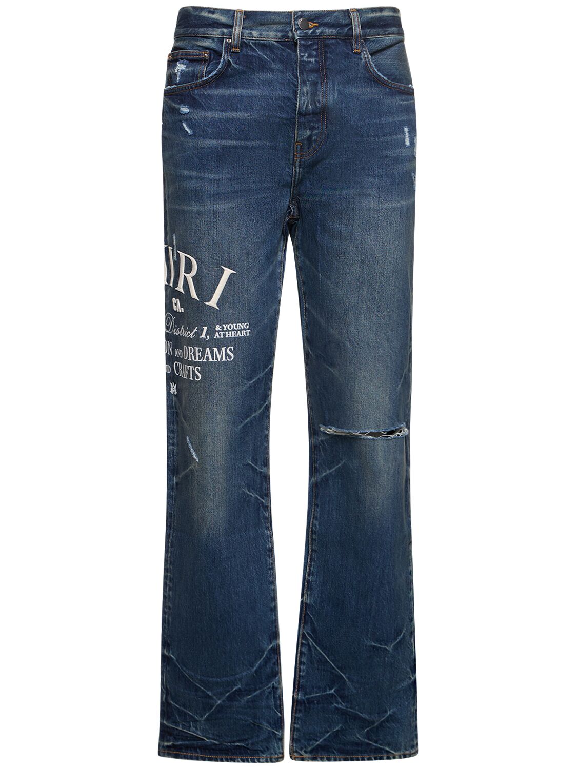 Shop Amiri Arts District Straight Jeans In Blue