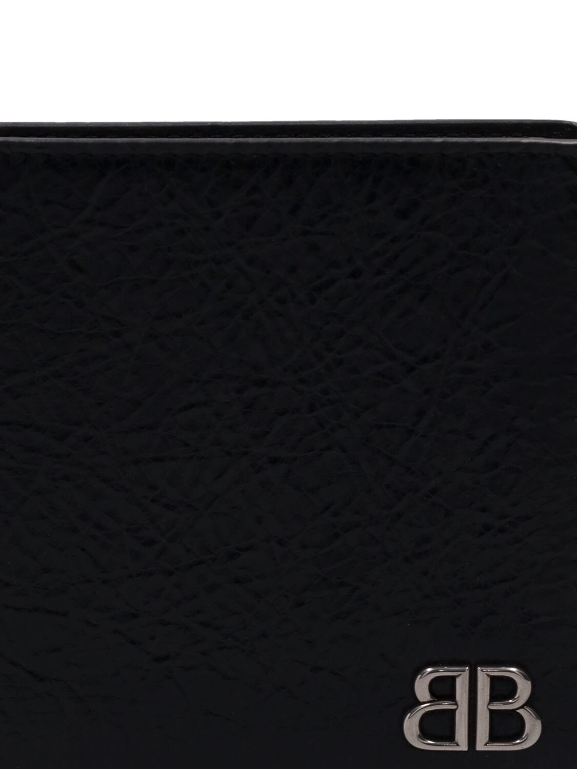 Shop Balenciaga Cagole Leather Wallet In Black