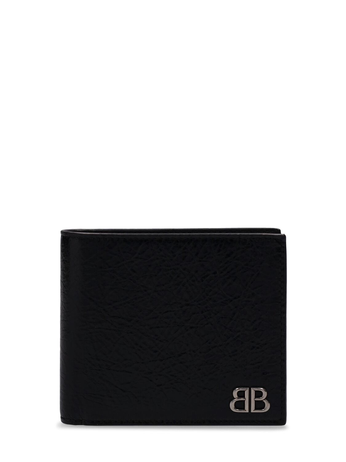 Balenciaga Cagole Leather Wallet In Black