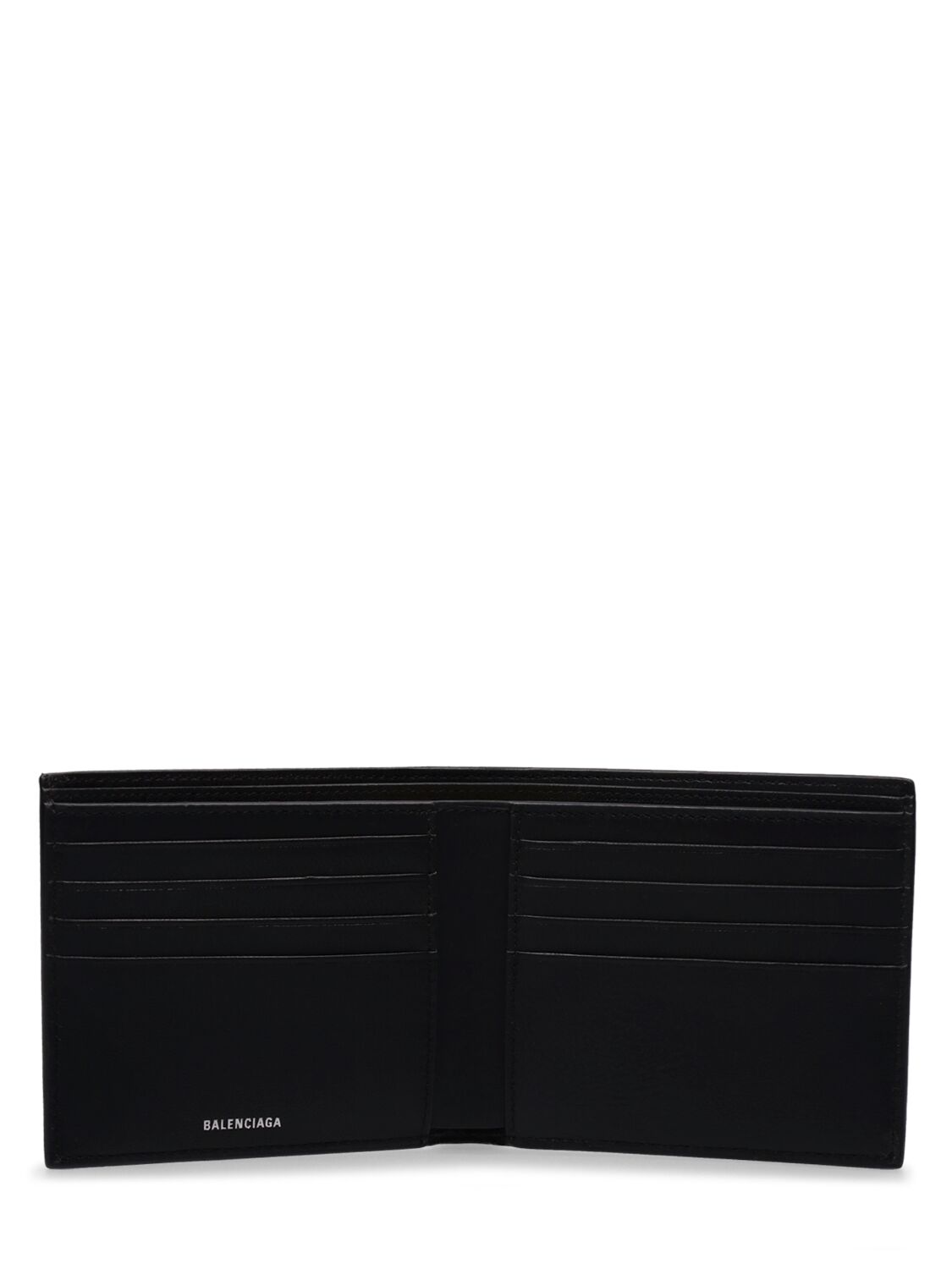 Shop Balenciaga Cagole Leather Wallet In Black