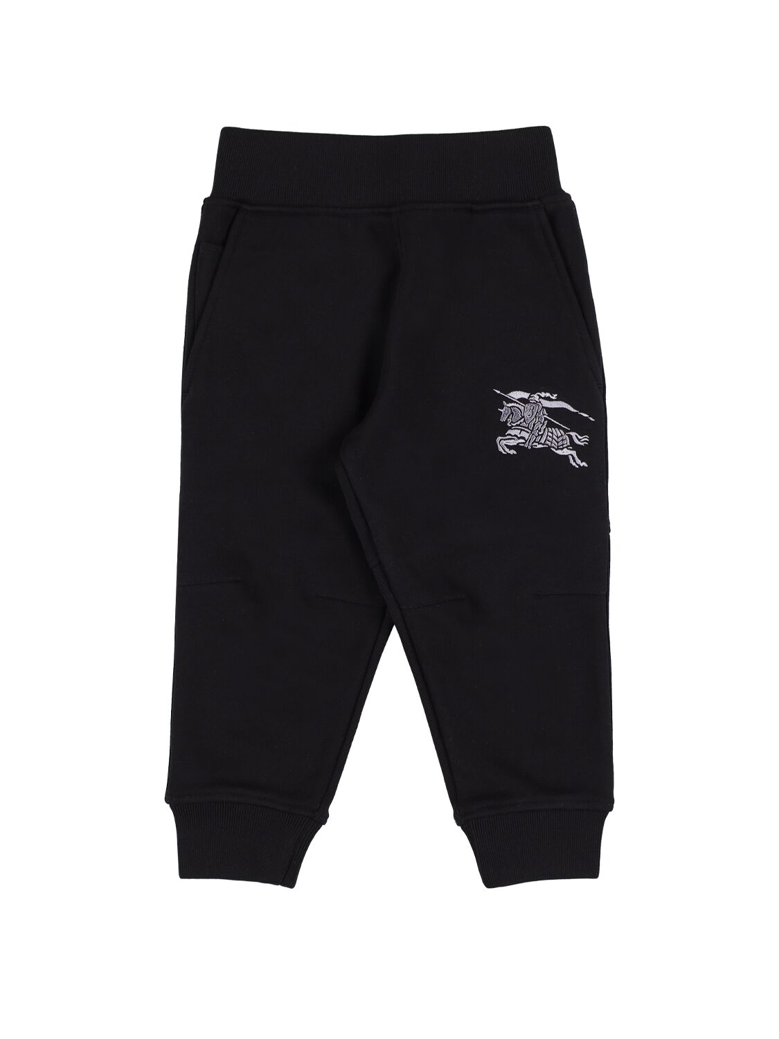 Burberry Kids' Embroidered Logo Cotton Sweatpants In Black