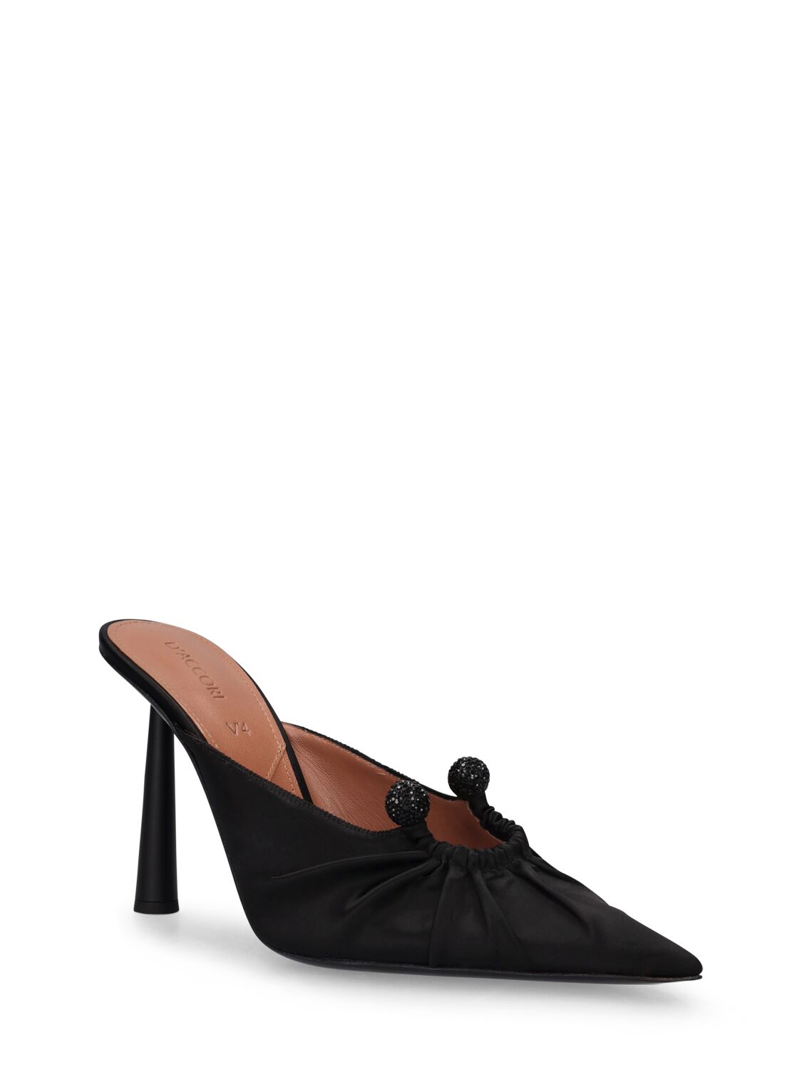 Shop D’accori 100mm Eve Satin Mules In Black