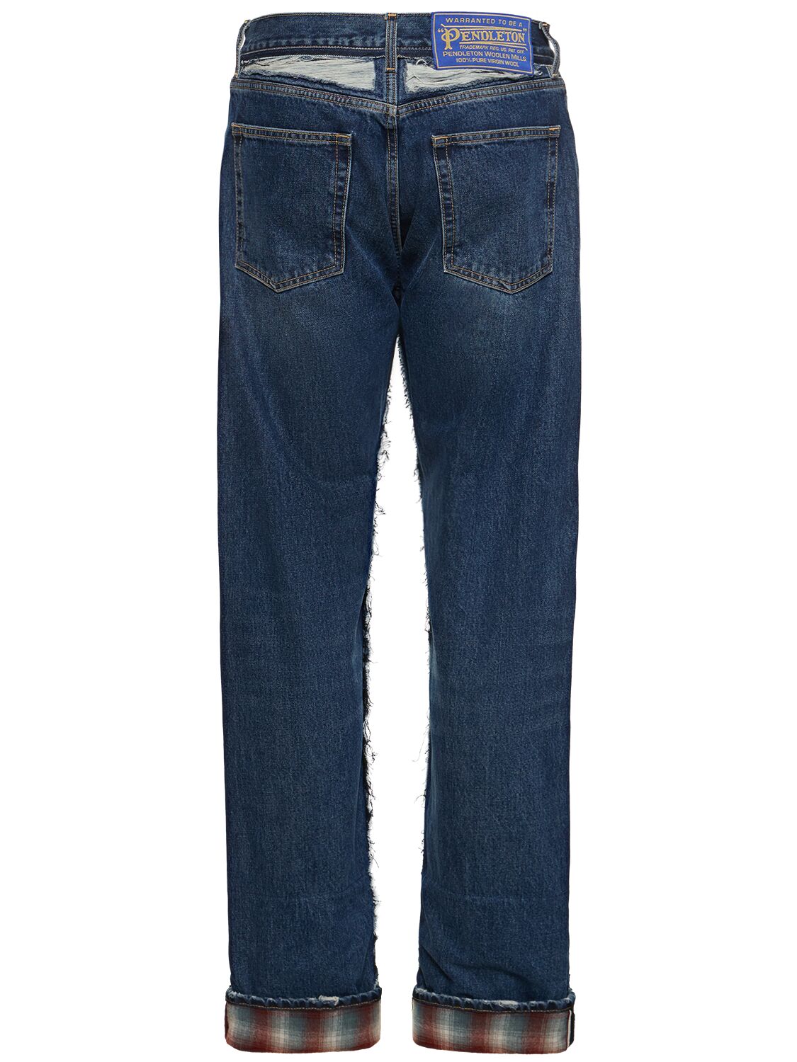 Shop Maison Margiela Distressed Cotton Denim Jeans In Indigo