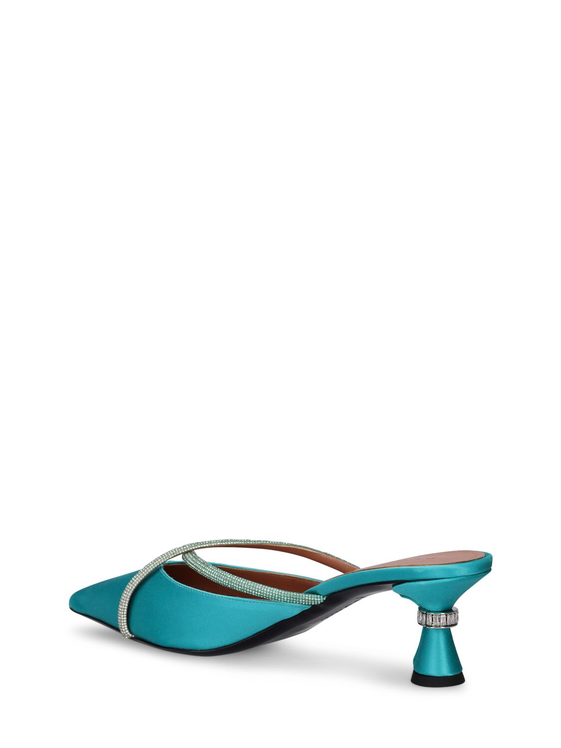 Shop D’accori 50mm Ella Satin Mules In Light Blue