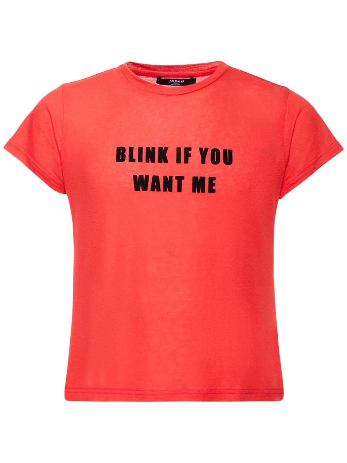 Jaded London Blink If You Want Me Viscose T-shirt In Red,black