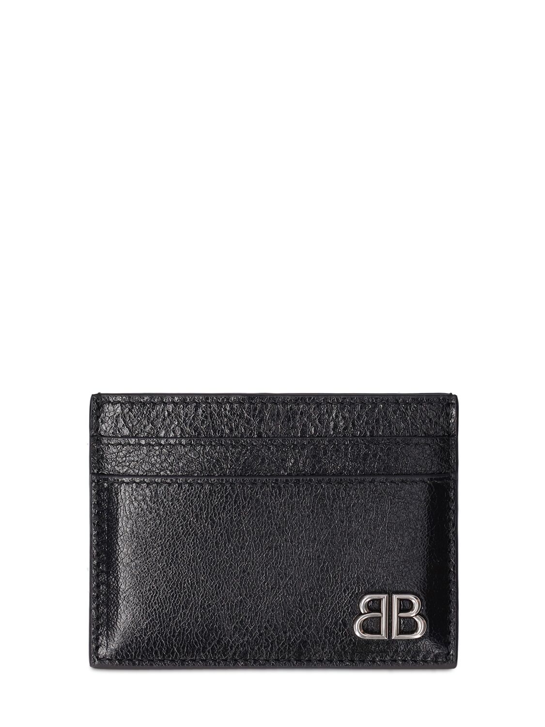 Balenciaga Cagole Leather Card Holder In Black