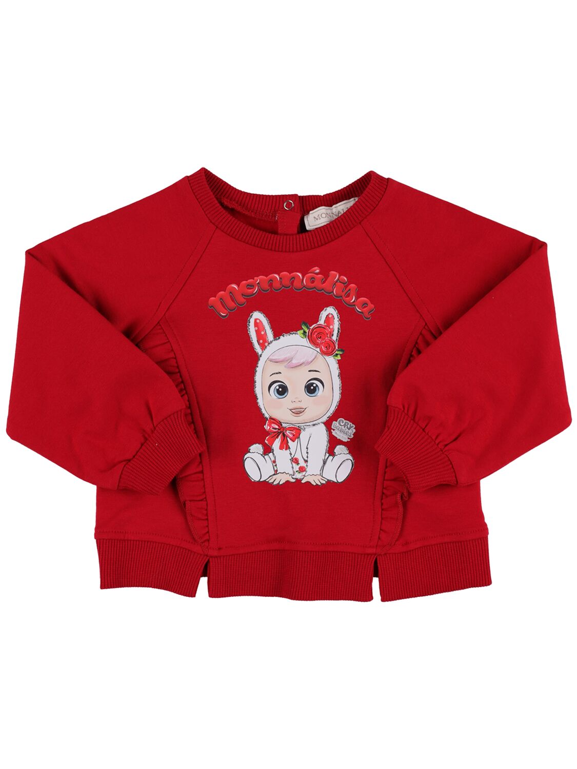 Monnalisa Kids' Cotton Blend Sweatshirt In Red