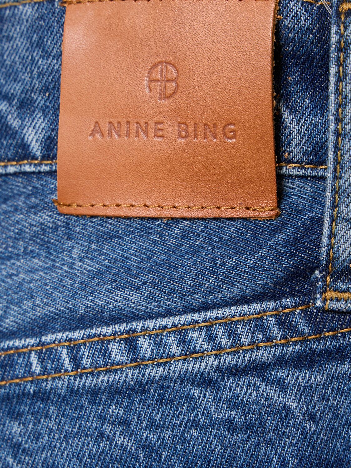 Shop Anine Bing Olsen High Rise Straight Jeans In Blue