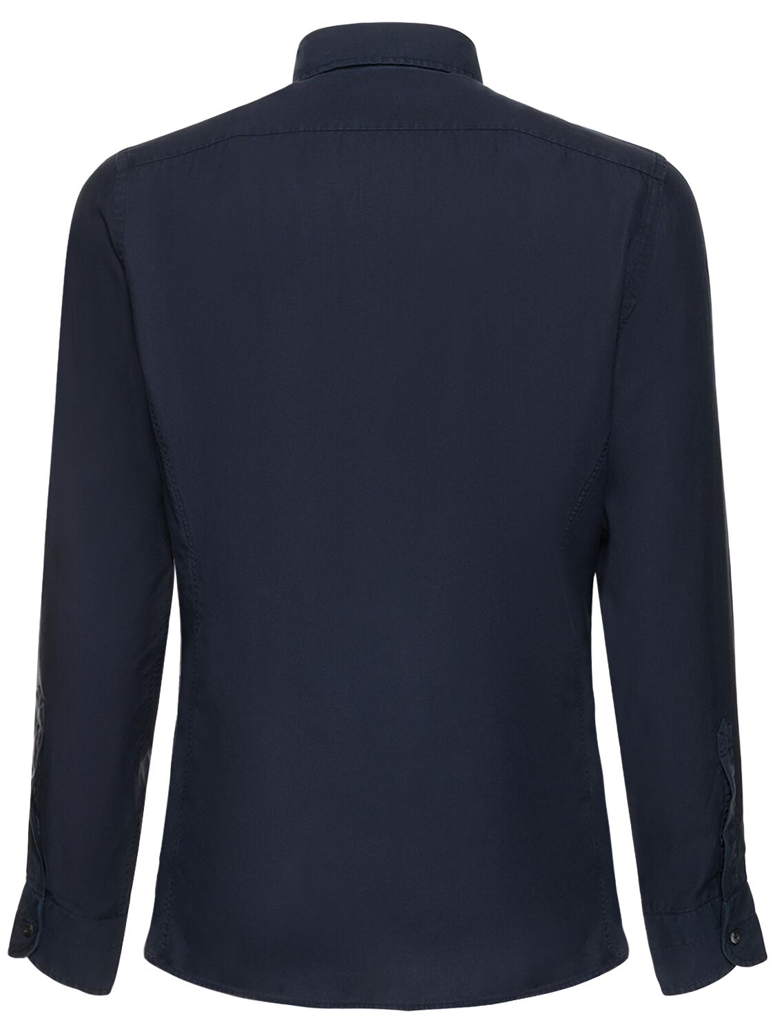 Shop Tom Ford Lyocell Slim Fit Leisure Shirt In Navy